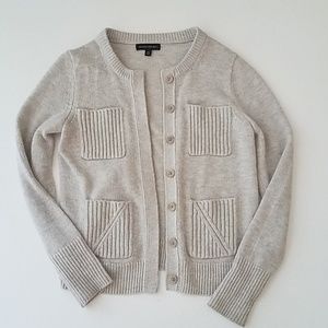 Banana Republic Four Pocket Cardigan Soft Gray